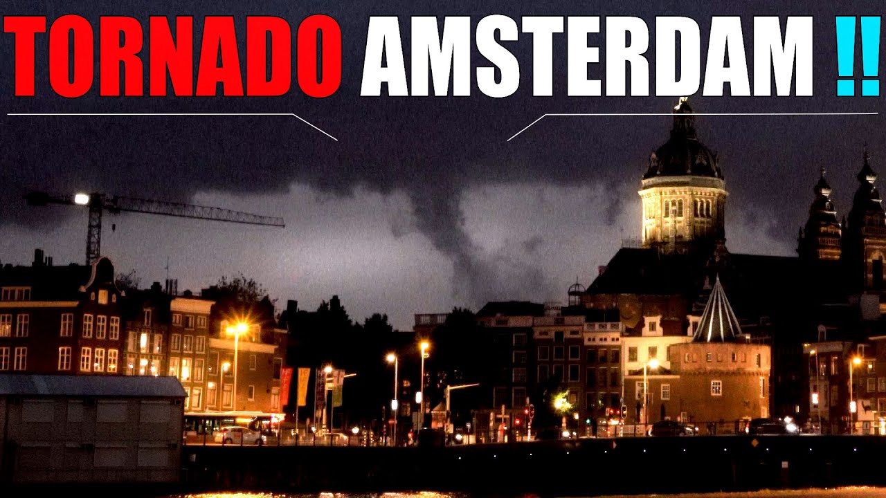 Tornado developing above Amsterdam?! Windhoos en zwaar onweer in Nederland | Severe Dutch weather