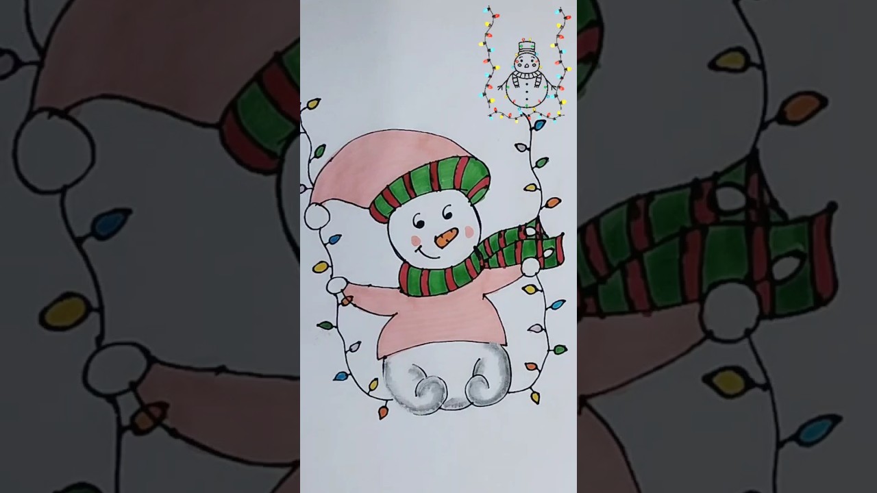 ☃️#christmasseries #easydrawing#snowmandrawing#cutedrawing #creactivity #letscreate