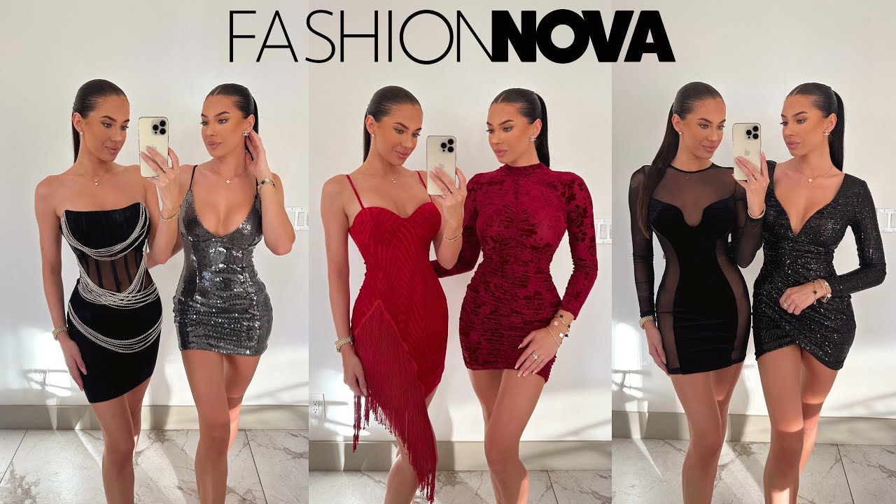 Примерка платьев для вечеринки FASHION NOVA