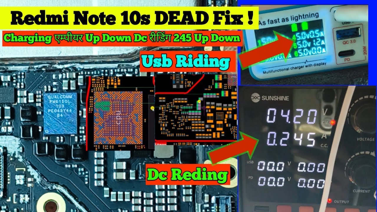 Redmi Note 10s Dead Cpu Rboling Fix ||10s POWER Ic के पास शॉर्टिंग ||Redmi Note 10s Power ic Sorting