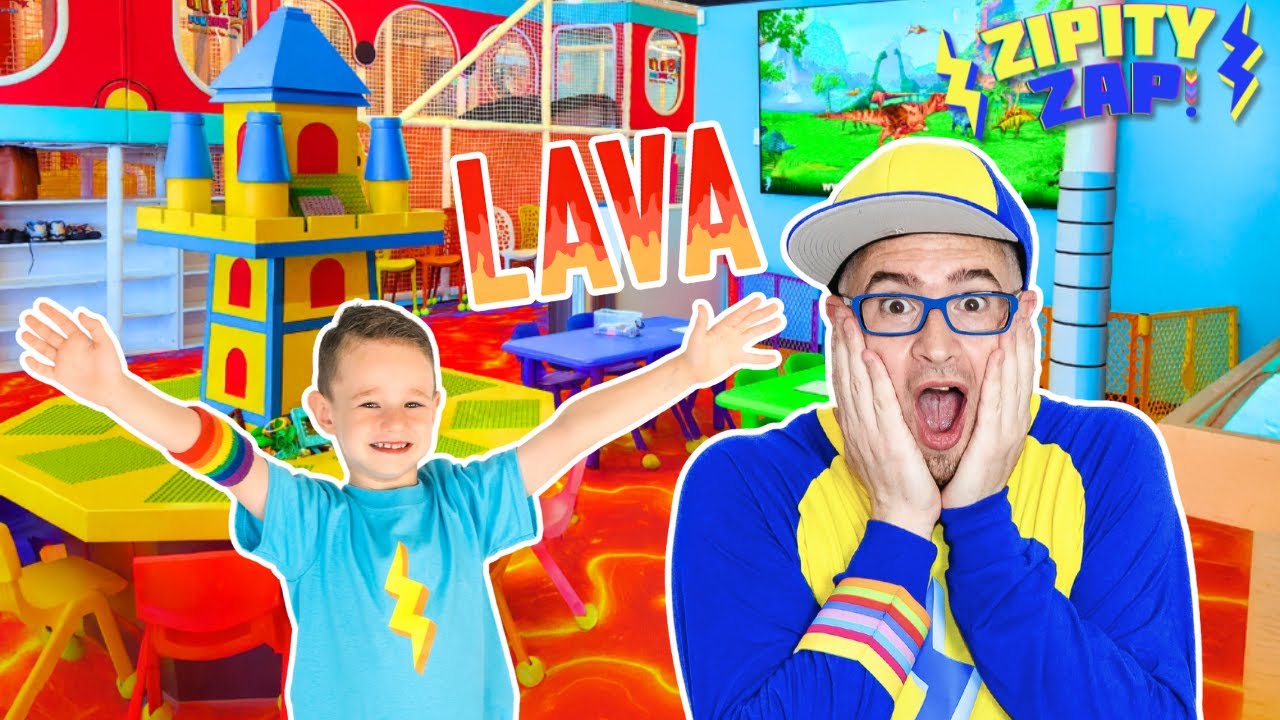 Floor Is Lava at Indoor Playground | Learning Colors, Dinosaurs, & Sea Creatures For Kids