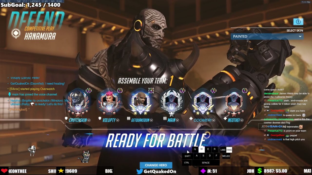 GetQuakedOn Doomfist Hanamura Gameplay Overwatch Season 35 Top 500