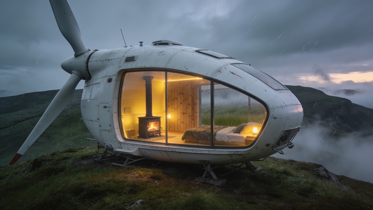 🌬️ Transforming a Giant Wind Turbine into a Cozy Tiny Home | Highland ASMR