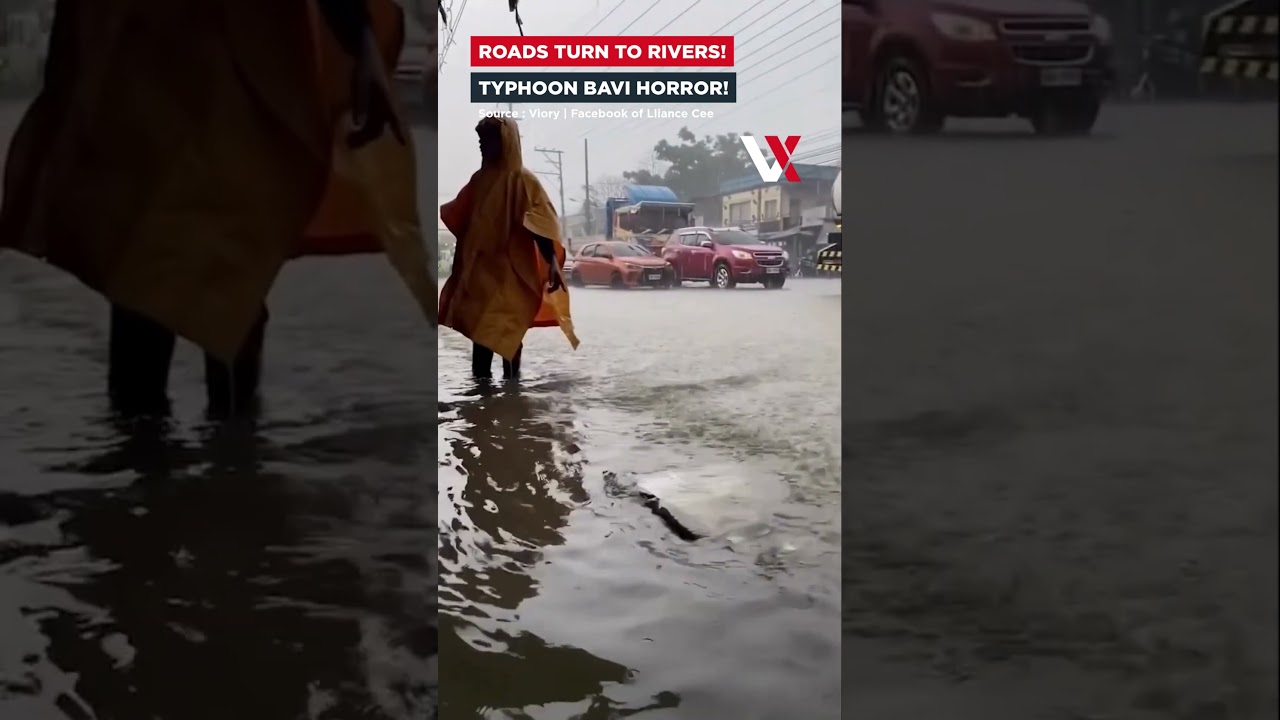 Typhoon Bavi Floods Davao City | Roads Turn Into Rivers As Monsoon Rains Swamp Philippines | VERTEX
