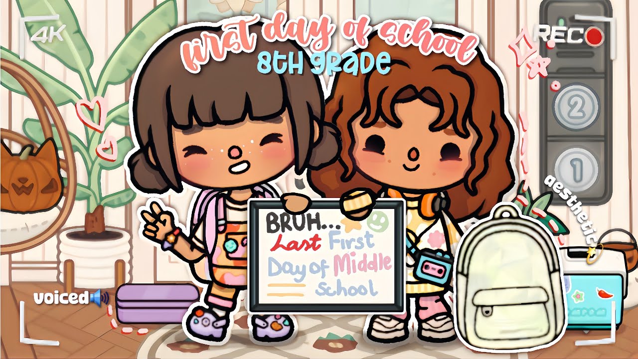 ☀️Firstly day of 8TH GRADE grwm🍄||Tocaboca roleplay°•♡||voiced 🔊