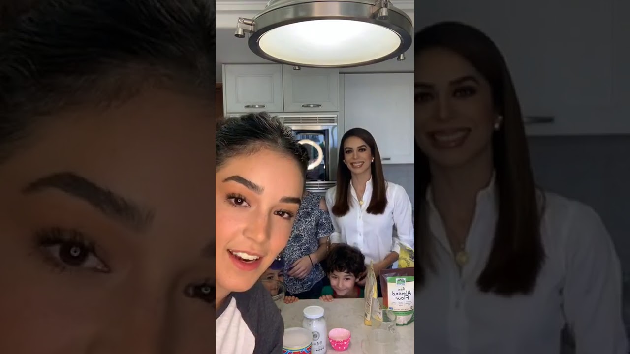 Bibi Gaytan cocina con sus hijas en un live desde su casa 23.03.2020