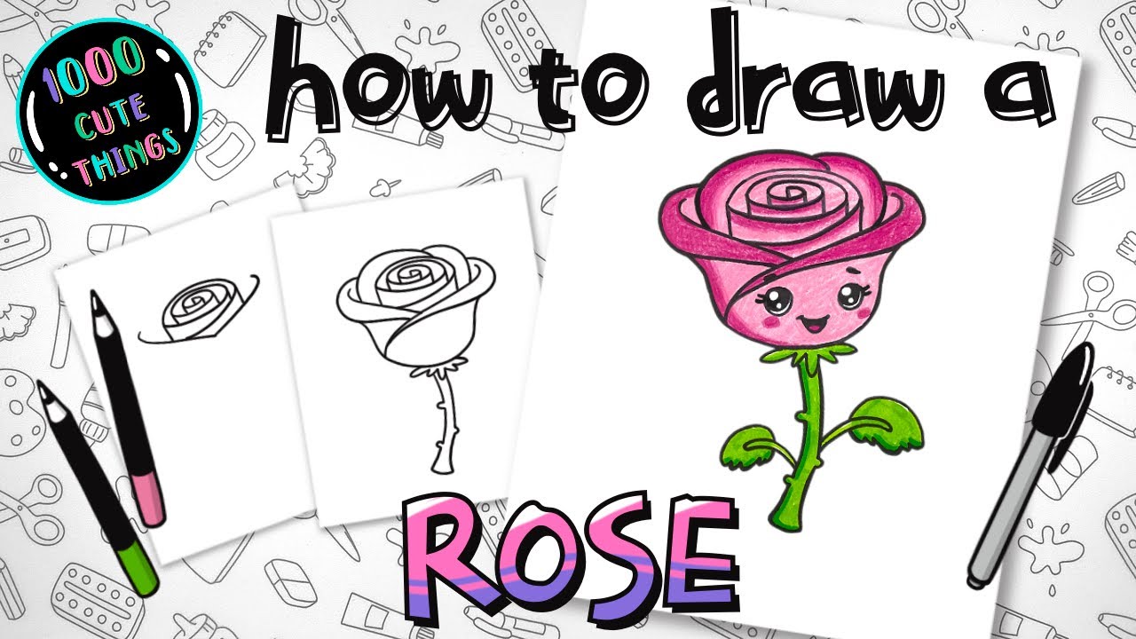 HOW to DRAW a ROSE. Easy to follow step by step tutorial!
