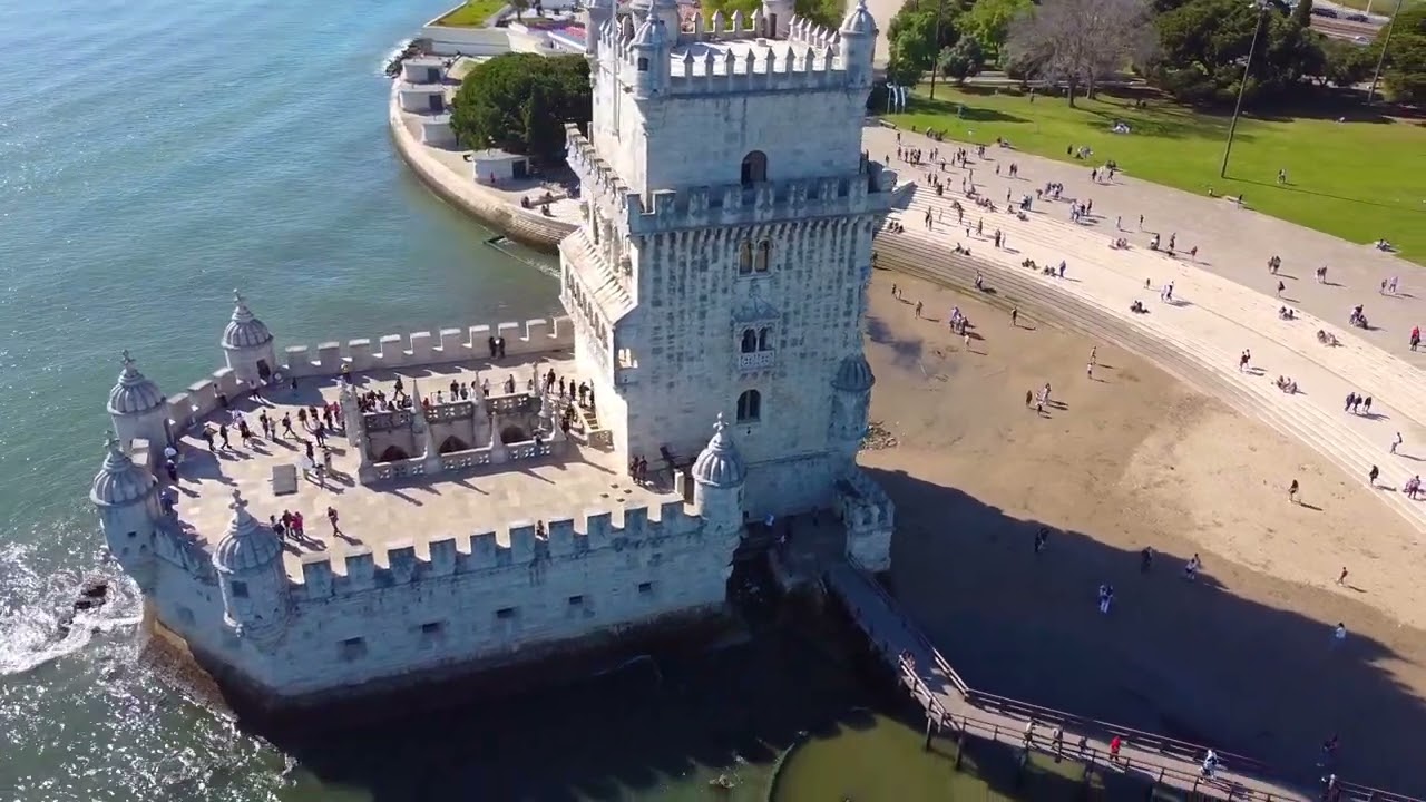 Belém Tower - Lisbon, Portugal - Drone Footage