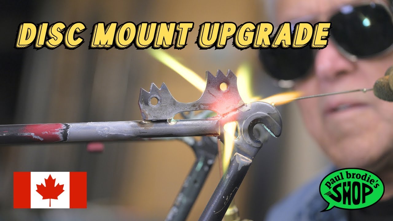 How to add a DISC BRAKE MOUNT to an old bicycle frame // paul brodie's shop