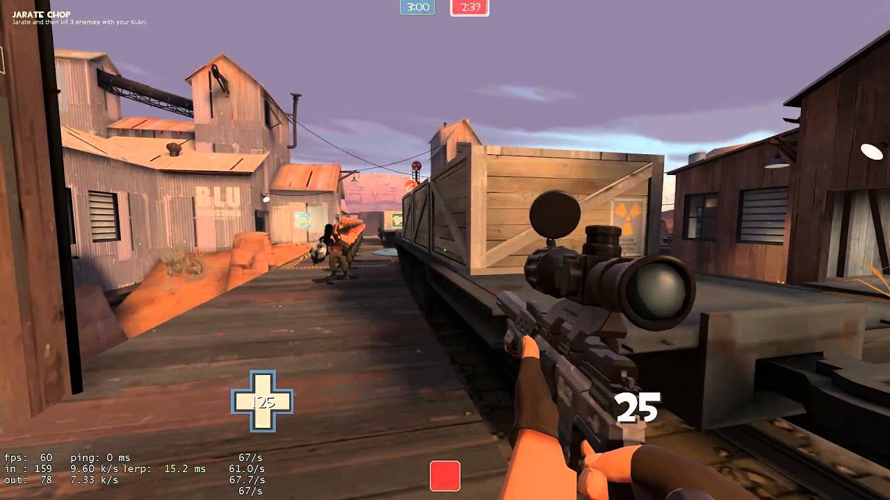 TF2 Machina sniper rifle - 1 bullet, 12 headshots (bot) [warning - LOUD]