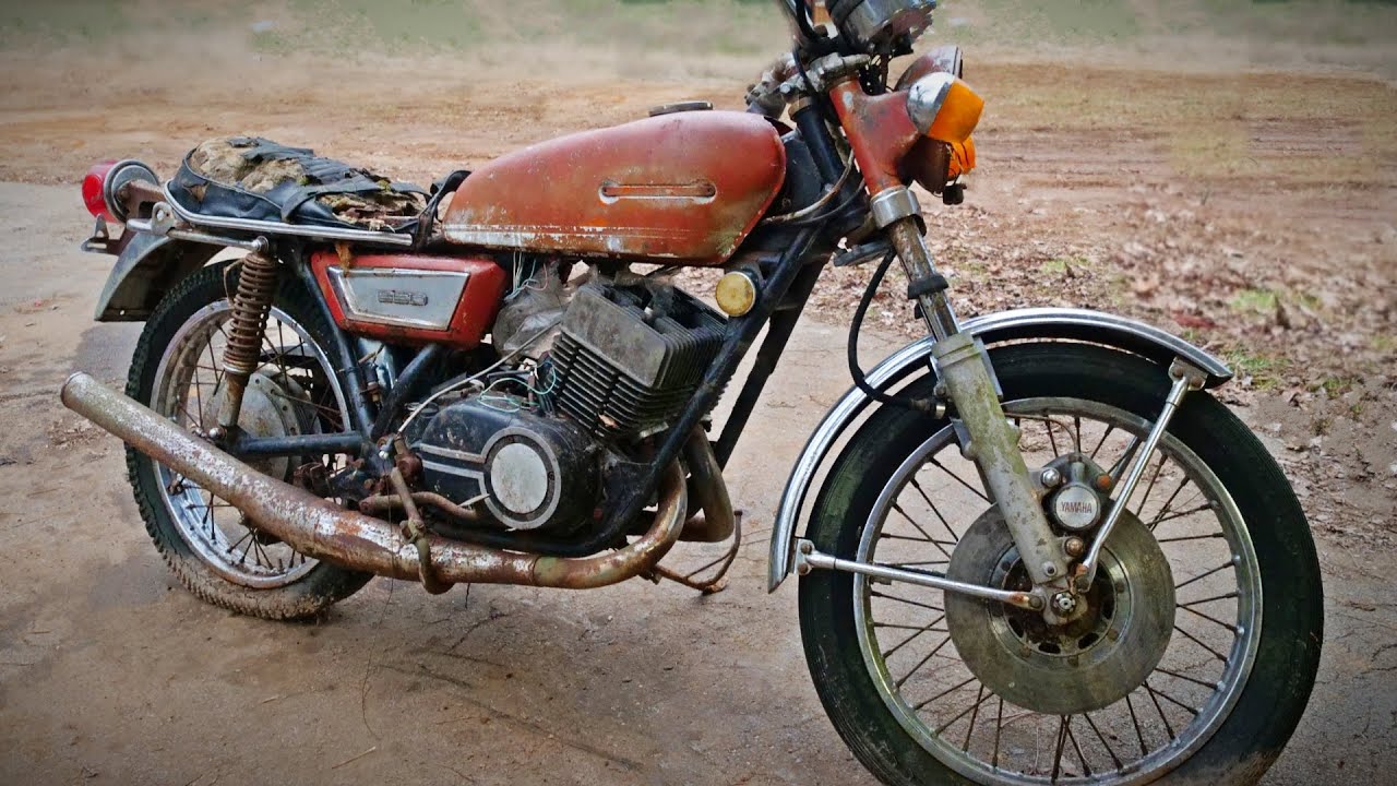 1970 2 Stroke 350cc motorcycle restoration full timelapse