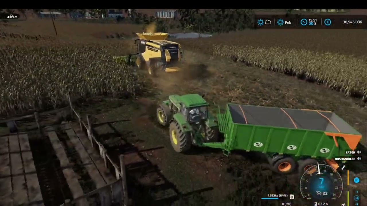 Corn 🌽 Harvesting | Agro North map | FS22 | Transport #farming #gaming #fs25gameplay