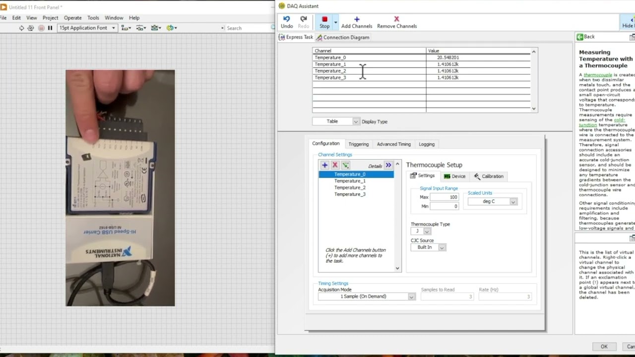 Acquiring and Measuring Temperature in LabVIEW