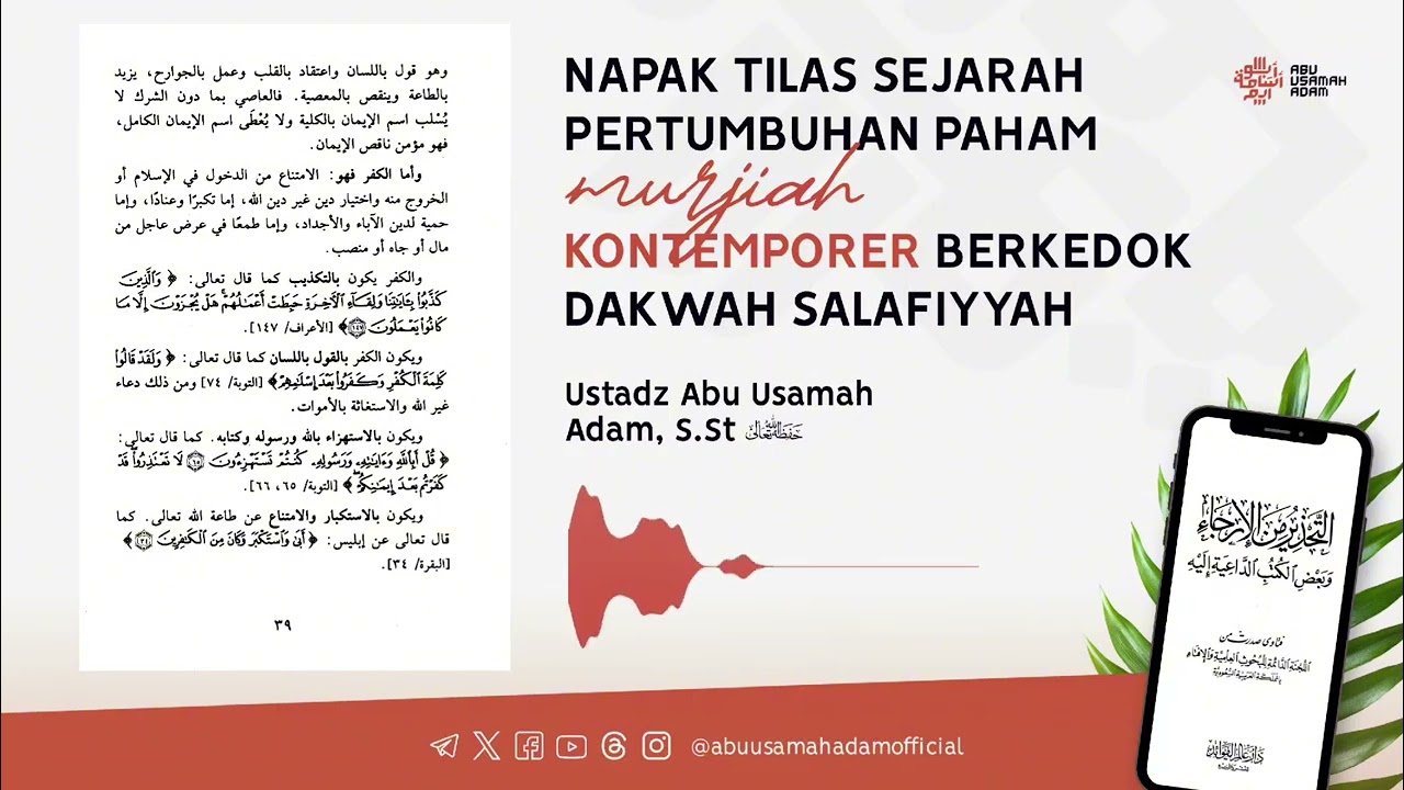 6. Tahdzir Terhadap Syekh Rabi' Al Madkhali Sebagai Pengusung Aqidah Murjiah Kontemporer