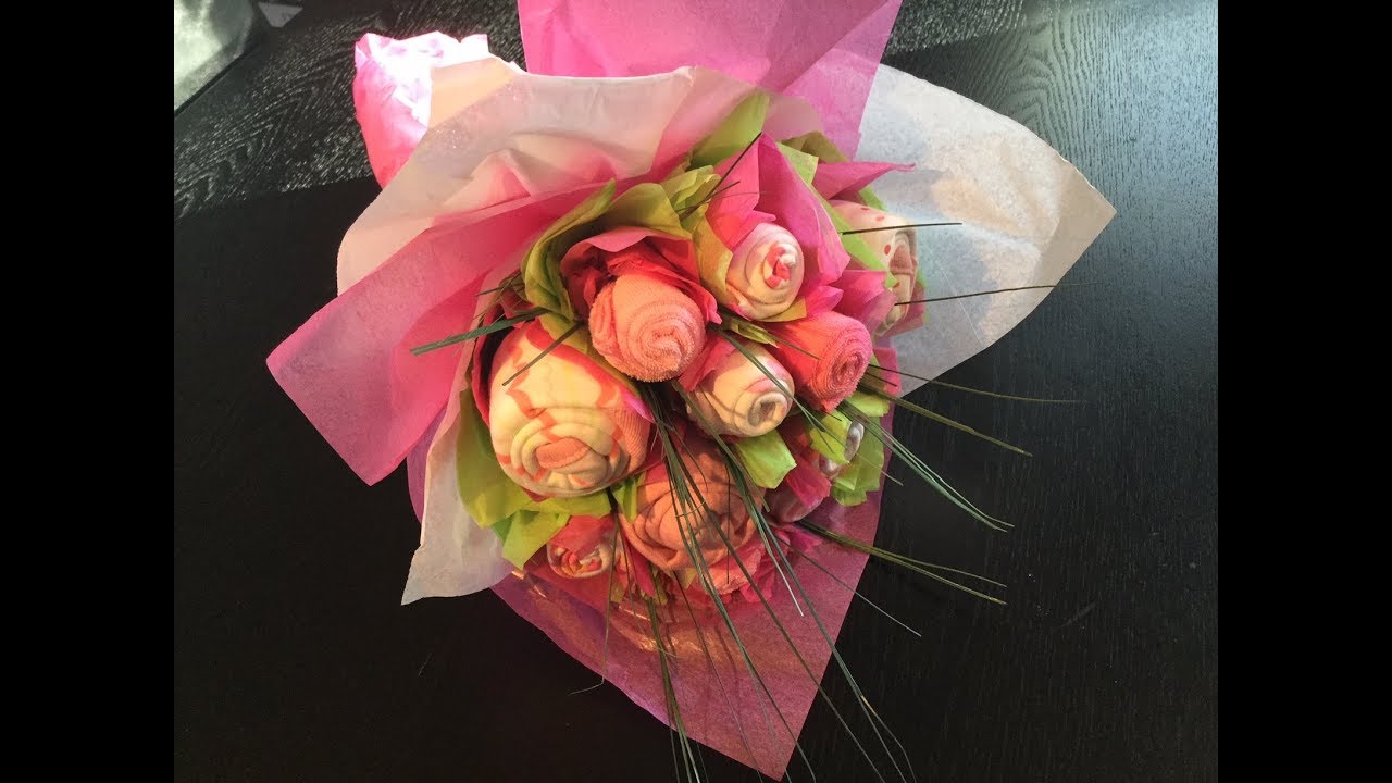 Baby Gift Bouquet | Made with Onesies and Soft Face Cloths | Crafty Patti