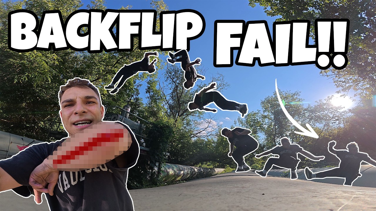 BACKFLIP FAIL 2x HINTEREINANDER! | SCHMERZHAFTE Landung auf dem ELLBOGEN | Parkour Berlin