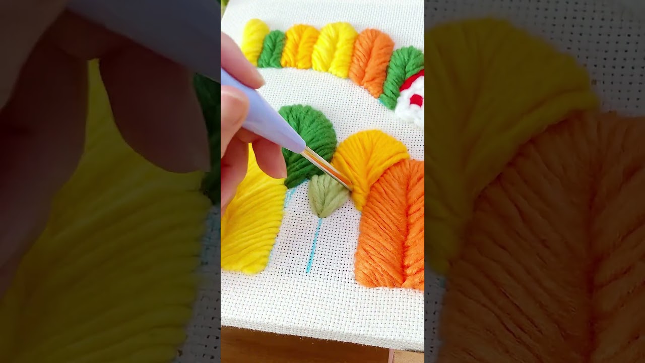 Punch Needle Forest 🌳 #embroidery #punchneedleart #punchneedleembroidery #punchneedle #relaxing