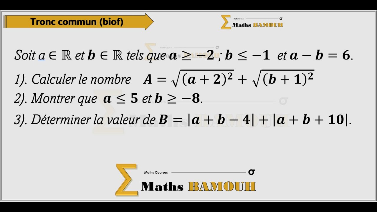 Exercice la valeur Absolue