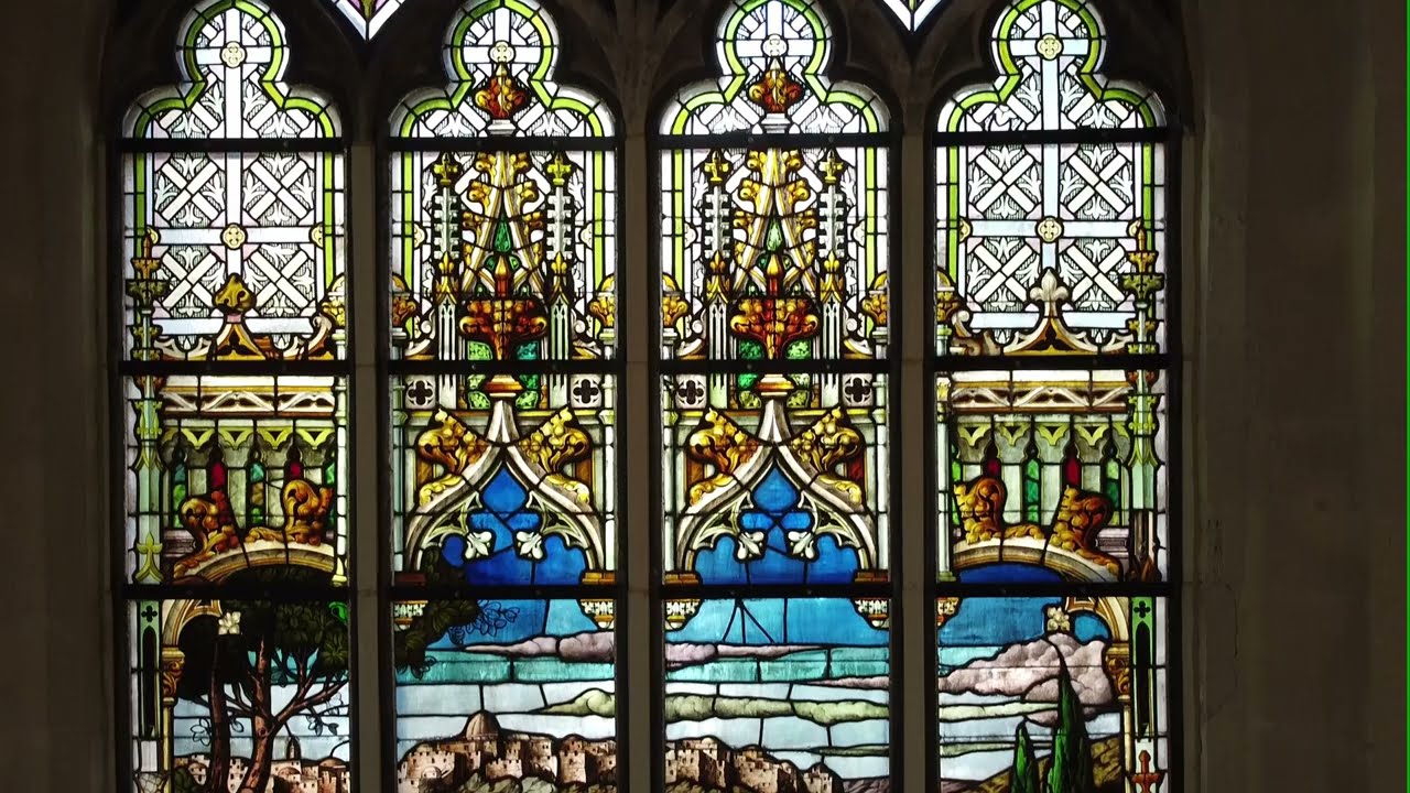 De kinderzegening - glasraam Hochreiter et Geyer, Vitraux d'Art 1906 Antwerpen