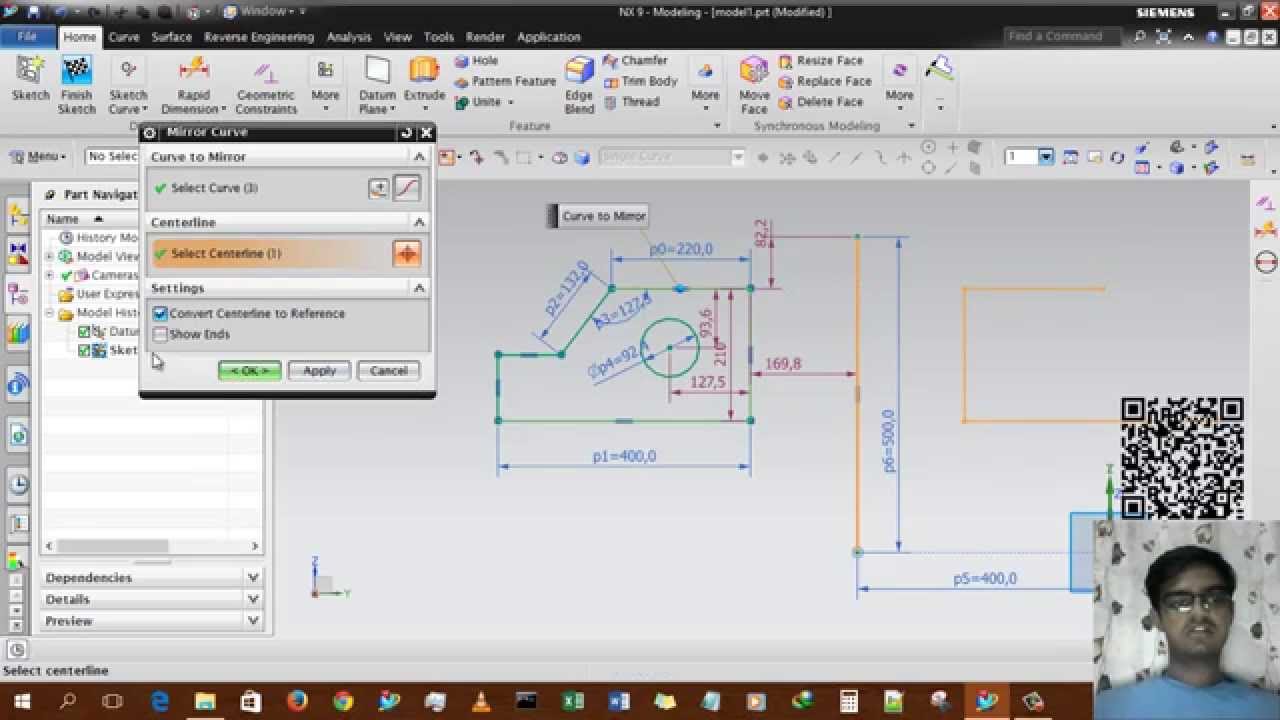 Siemens NX - Sketch Part 6 - Mirror Curve
