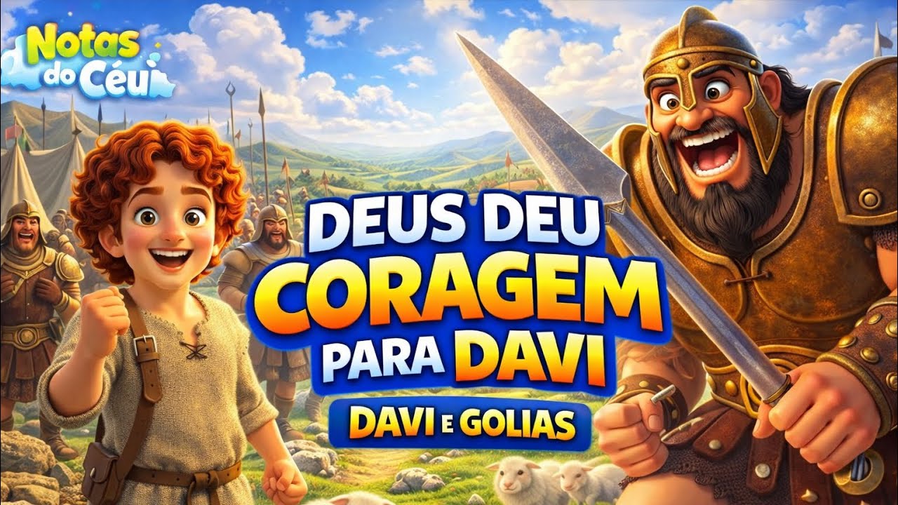Davi e Golias - A História do Pequeno que Venceu o Gigante! | Notas do Céu