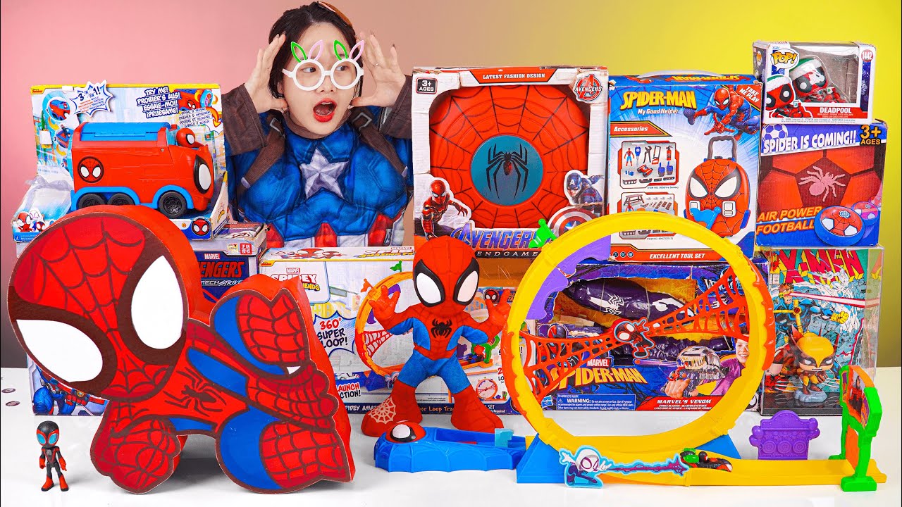 Marvel Spiderman Collection Unboxing Review| LEGO Dual Race Mega Jump | Metals Super Loop Track Set