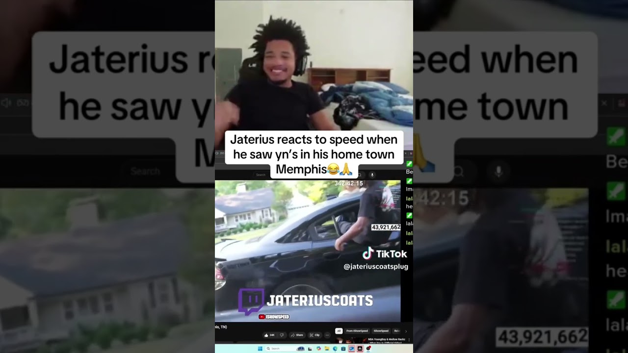 Jaterius reacts to speed when he saw yn’s in his hometown Memphis 😂🙏