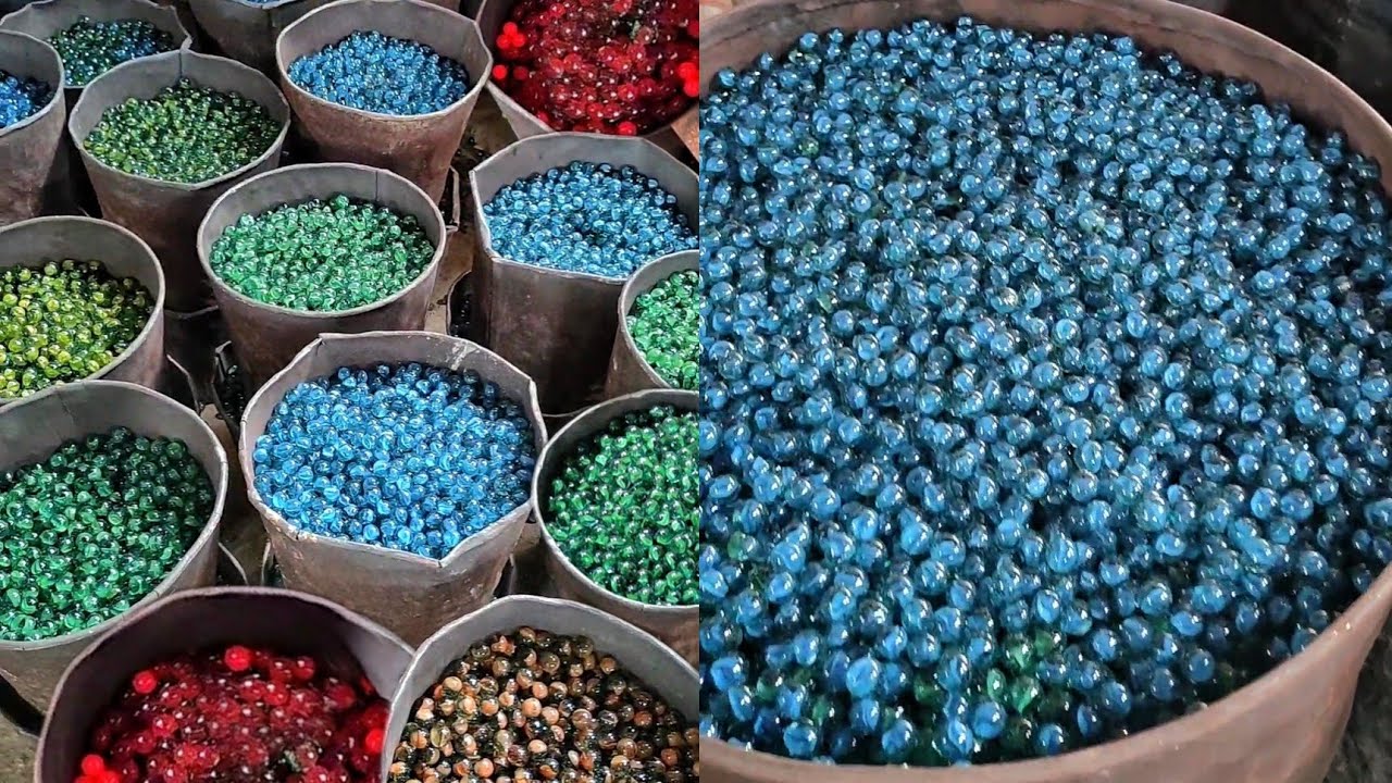 बचपन में खेलने वाले कंचे ऐसे बनाए जाते हैं😱😱 Shocking Factory Making of Marbles😳😳 Indian Viral Video