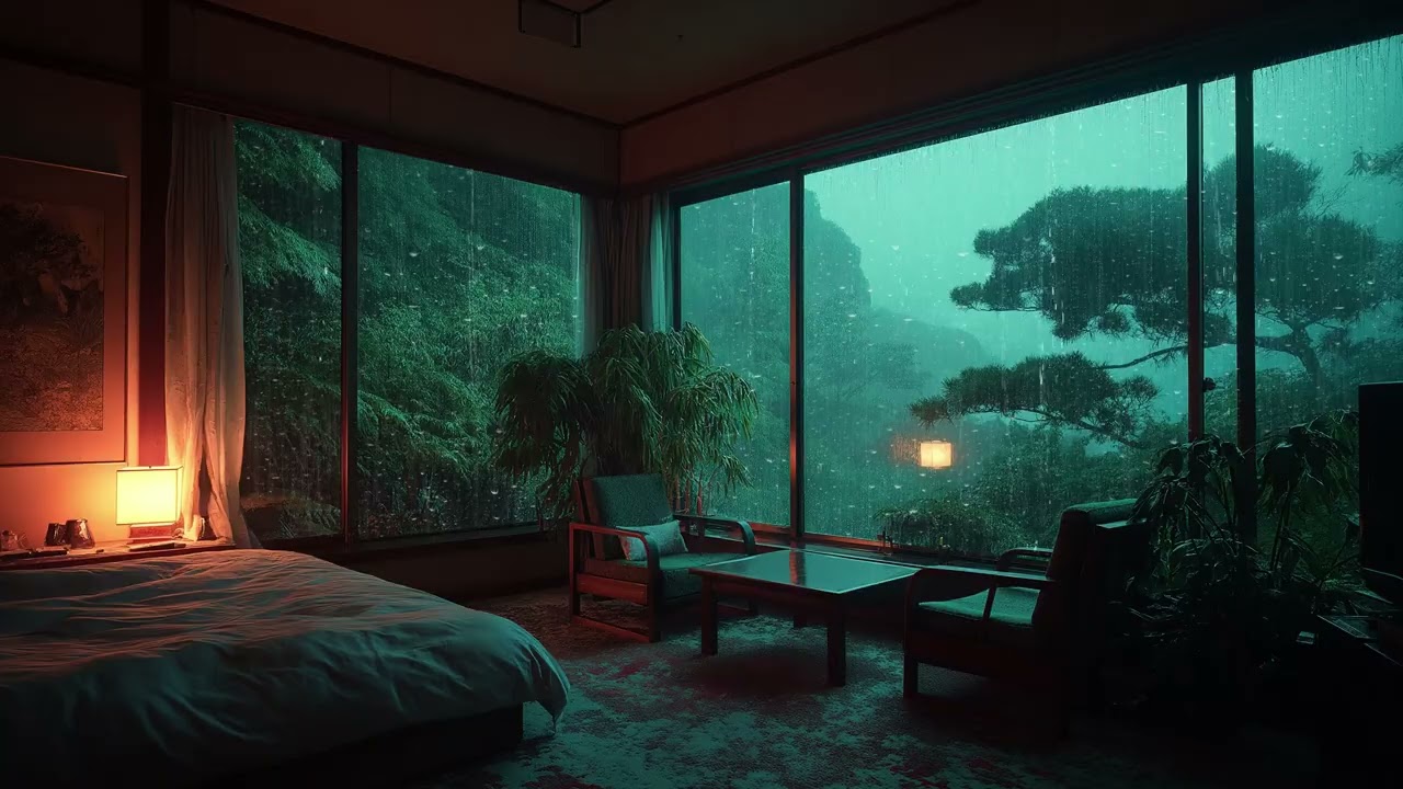 🔥 Warm Bed Soft Piano Rain Outside | 3 Hours Soothing Rain Ambience | Stress Relief Meditation Study