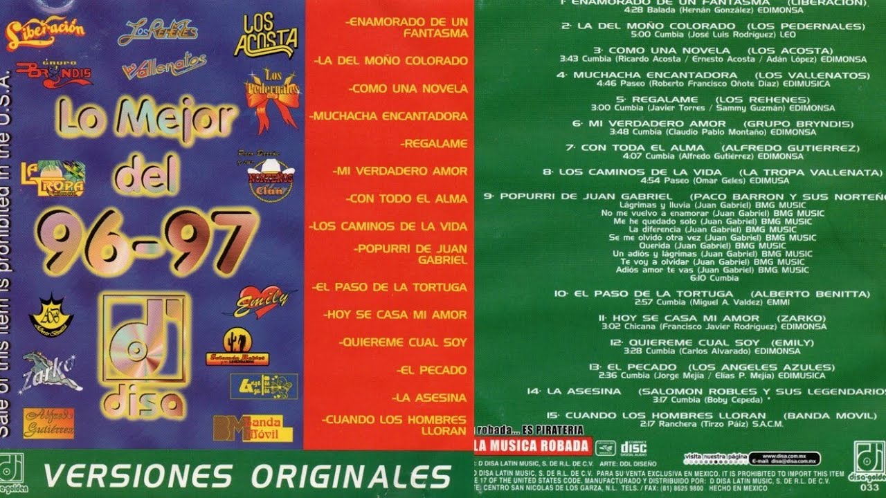 Lo mejor del 96-97 - &Eacute;xitos gruperos - Disco completo.