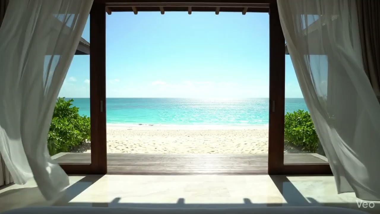 Luxury Beach Villa View | Relaxing Ocean Waves for Sleep & Stress Relief [1 HOUR]
