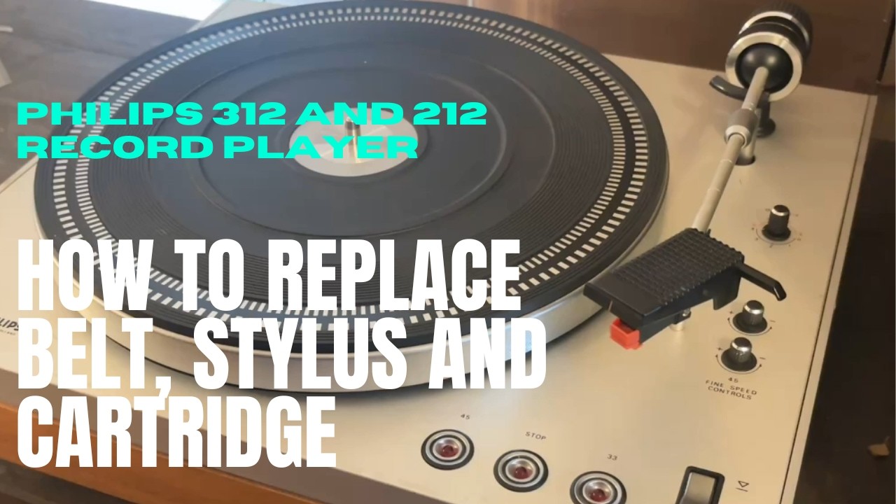 How to replace philips 312 and 212 record player belt, stylus and cartridge