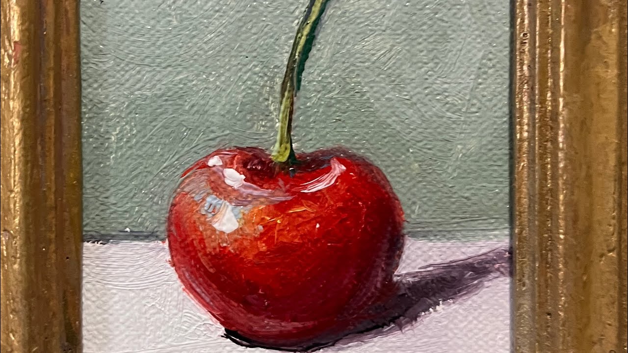 Cherry still life oil painting