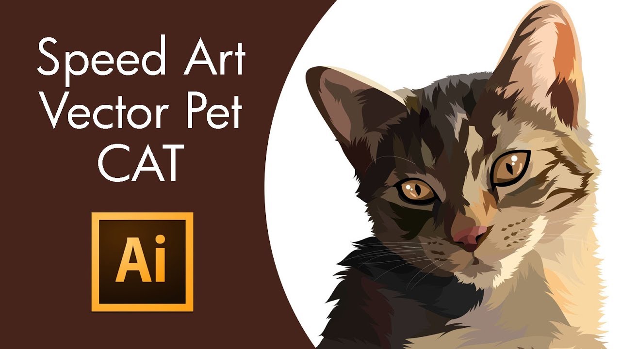 скоростной векторный рисунок кошки в Adobe Illustrator