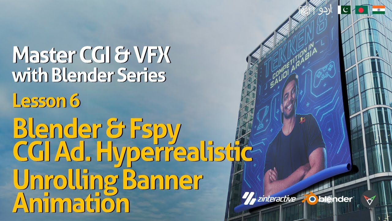 Blender CGI Ad – Hyperrealistic Unrolling Banner Animation | L 6 | CGI & VFX with Blender Urdu/Hindi
