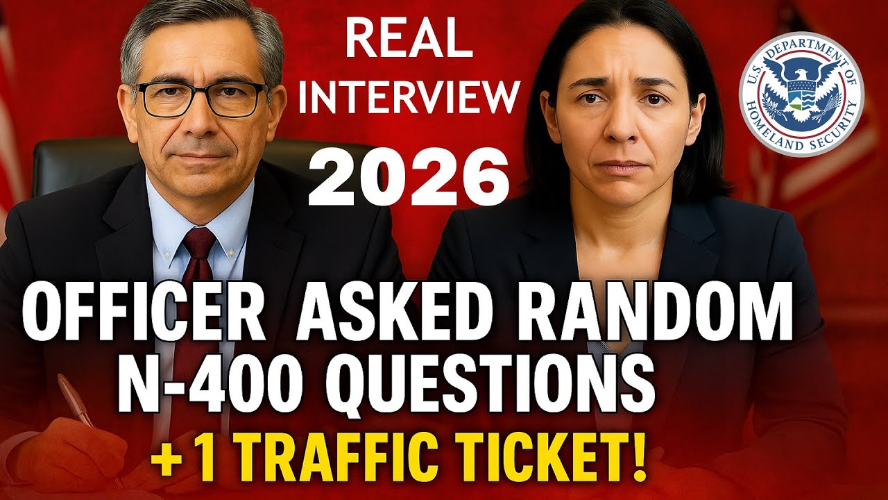 Real U.S. Citizenship Interview 2026 – Officer asked Random N-400 Questions + 1 Traffic Ticket