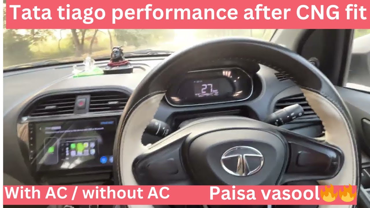 🚗 Tata Tiago Performance After CNG Fitting | With AC & Without AC 🔥