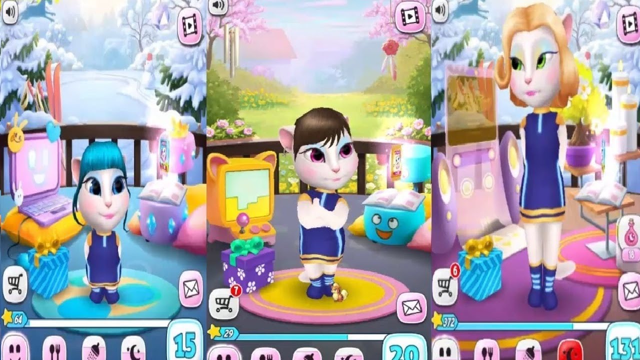 My Talking Angela  LEVEL 15 Vs LEVEL 20 Vs LEVEL 131 Gameplay