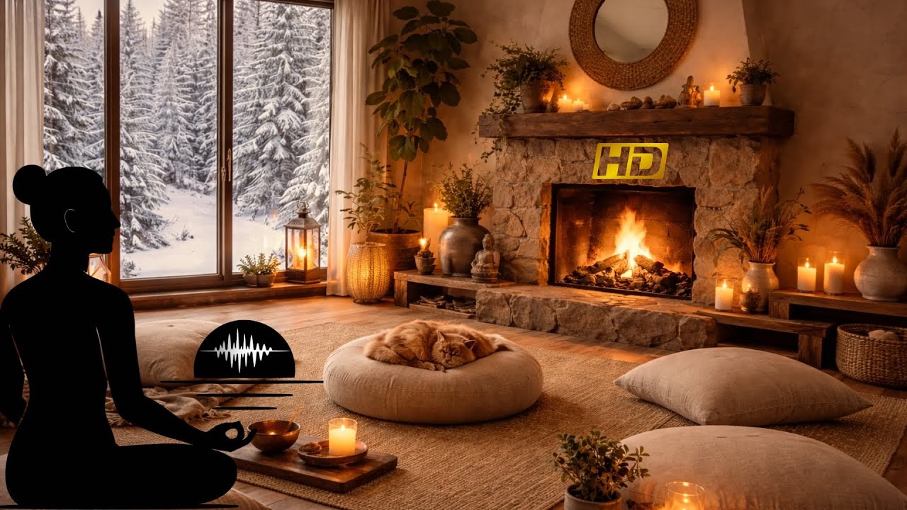 🔥 When Winter Stays Outside | 2 Hour Crackling Fire