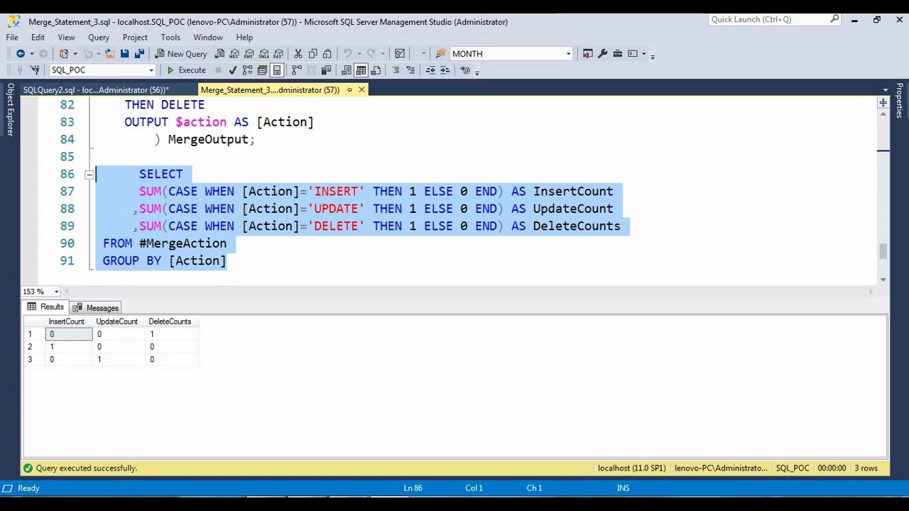 Microsoft SQL Server Development Part 16 : Merge Statement Example 3 in SQL Server