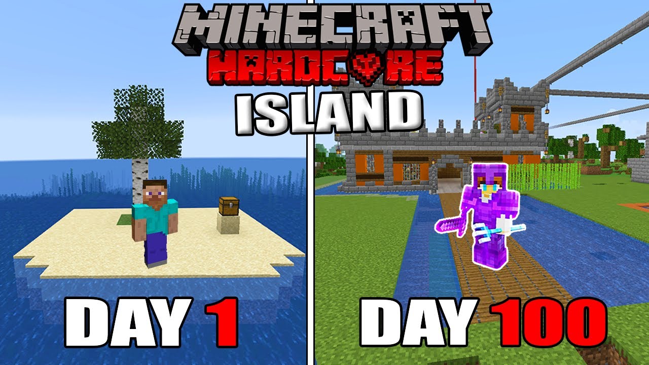 I Survived 100 Days On A Survival Island in Minecraft Hardcore | 100 days survival island