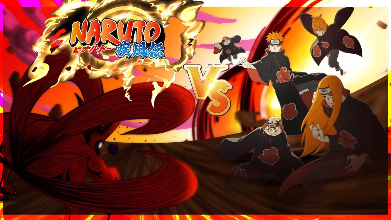 NARUTO VS PAIN FULL FIGHT - PART FOUR ( 4 ) FINAL FIGHT nine tailed fox comes out to destroy pain.