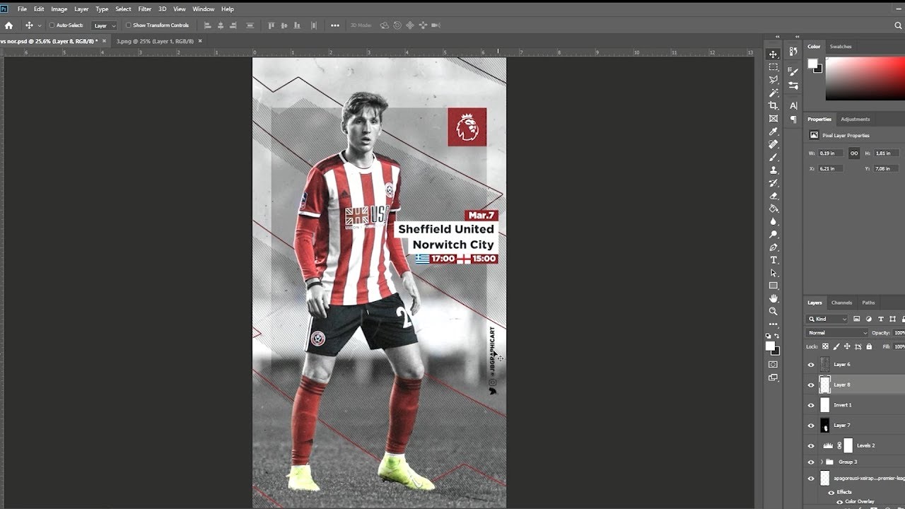 How to Create Professional Sports Matchday Design | Photoshop Tutorial |