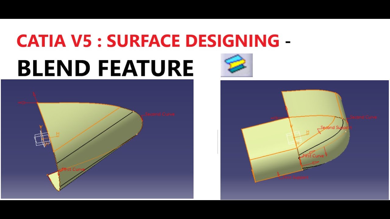 CATIA V5 : SURFACE DESIGNING VIDEO 3 - BLEND FEATURE