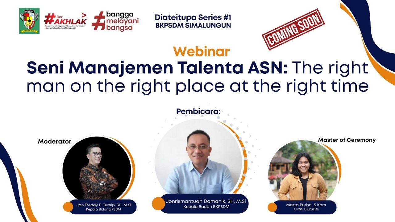 Diateitupa Series #1 2026 BKPSDM Simalungun - Webinar Seni Manajemen Talenta ASN