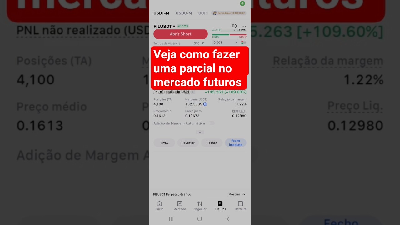 Veja como fazer uma venda parcial no mercado futuros #criptomoedas #bitcoin