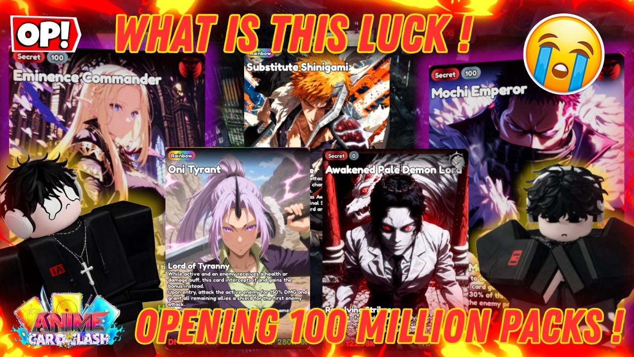 THESE PULLS MADE ME CRY!😭 Opening 100 MILLION Packs In Anime Card Clash (Roblox)