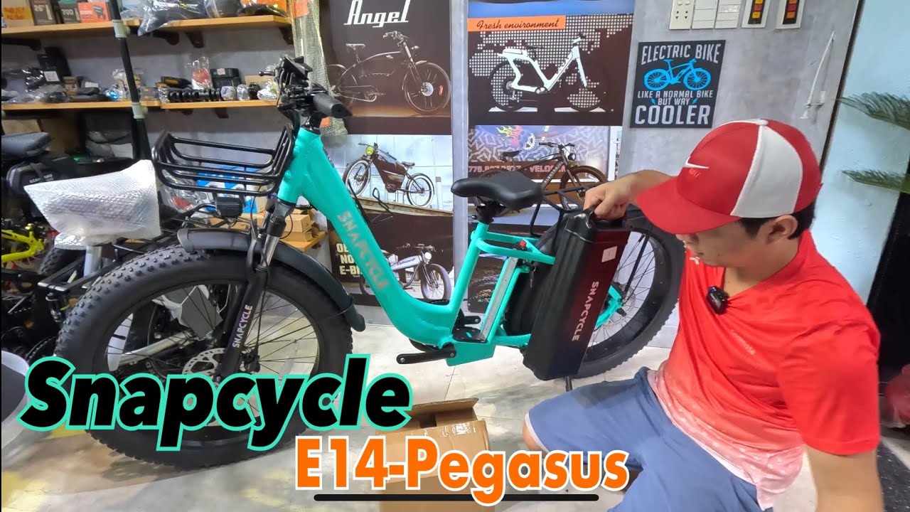 Xe đạp điện trợ lực #Snapcycle #E14 #Pagasus Pin lớn Motor lớn bánh to béo cho thị trường UK EU.