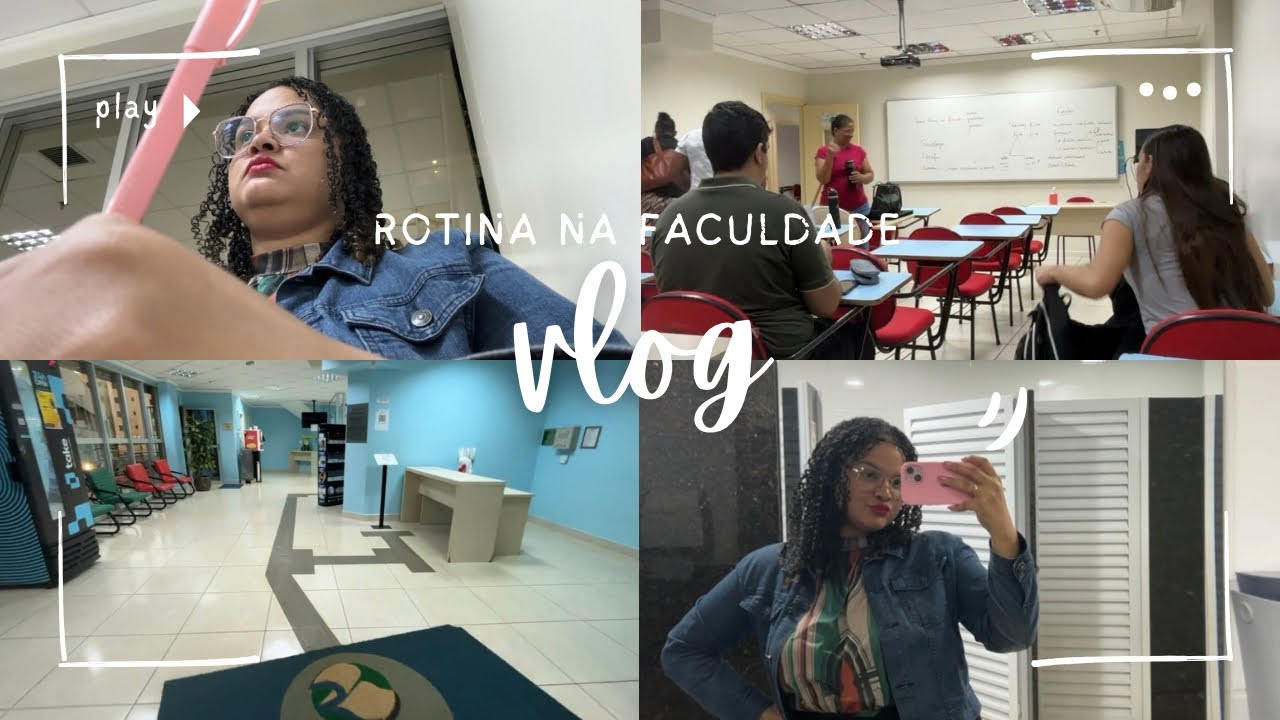 Rotina de um dia de aula na faculdade 