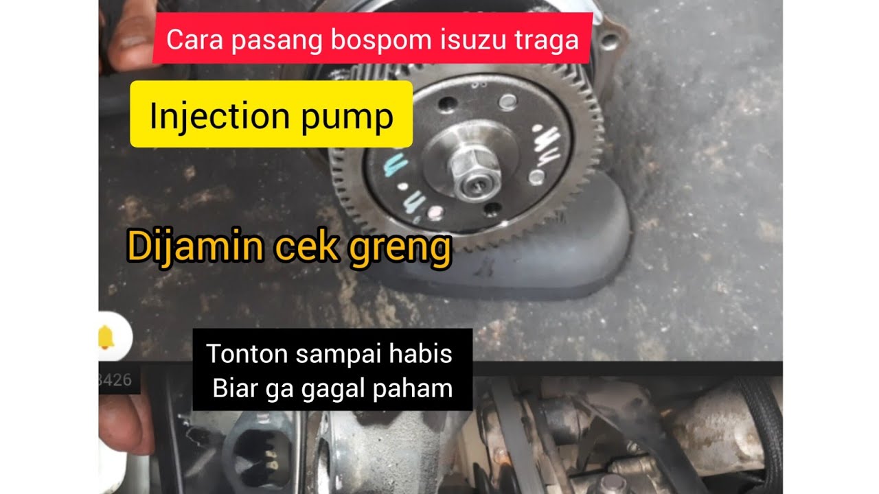 Cara pasang injectionpump / bospom isuzu traga.